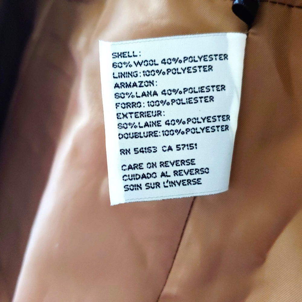 Used Kenneth Cole Camel Dress Coat sz 4 - Picture 7 of 11